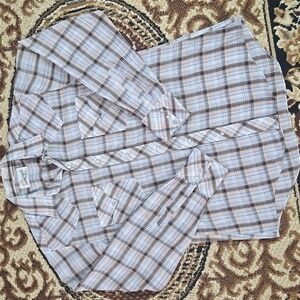 Vintage 70s Western Snap Shirt Retro 1970 Cowboy Retro Rodeo Lightweight Plaid
